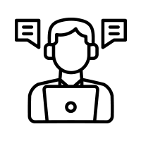 Icon: support agent with headset