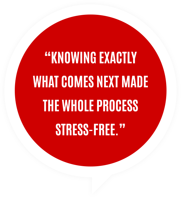 Knowing exactly what comes next made the whole process stress-free.